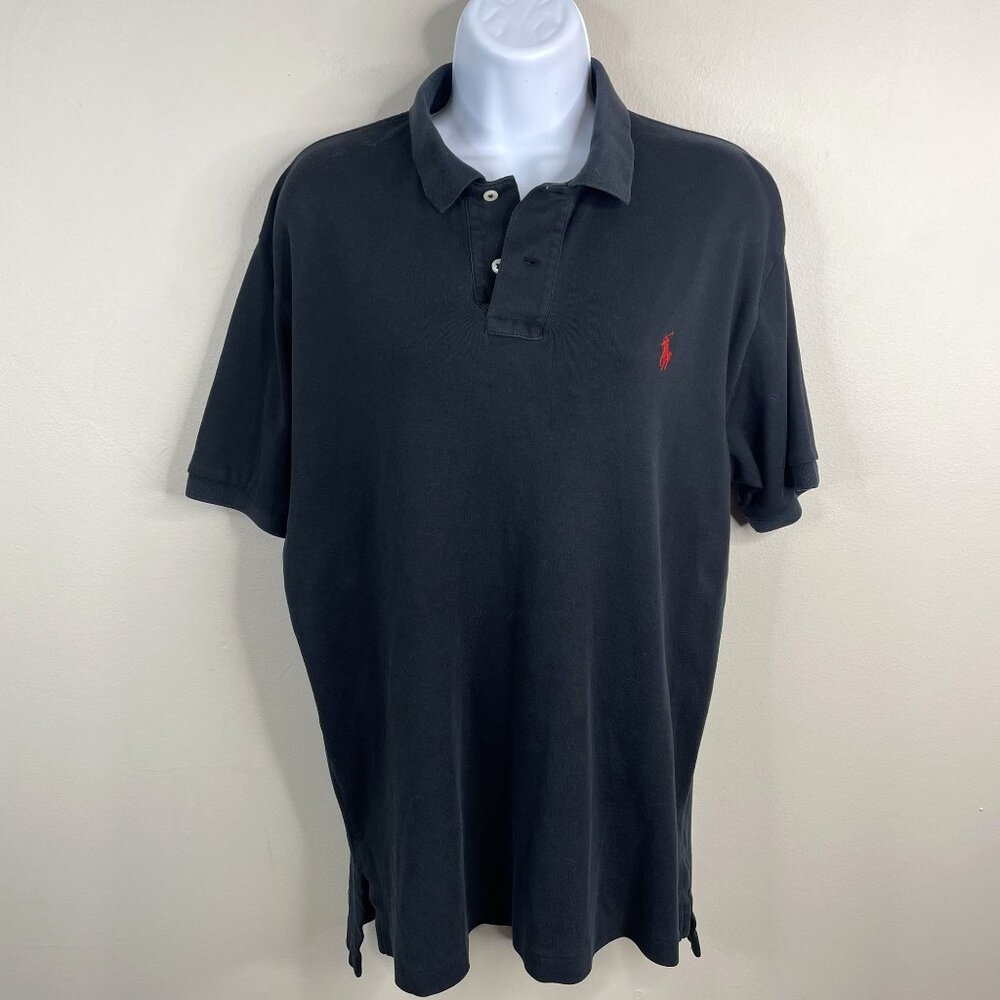 Polo Ralph Lauren Men's Golf Polo Shirt Size M Black Red Pony‎ Soft Touch Cotton